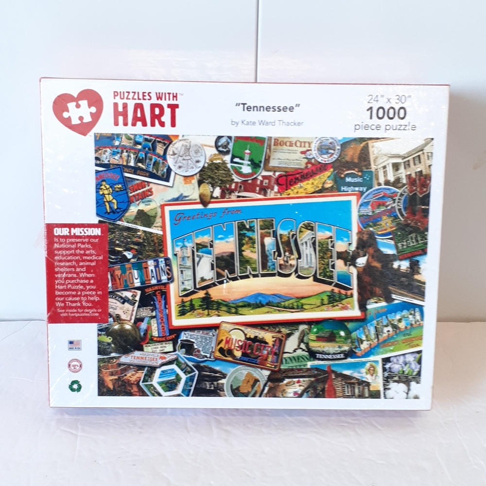 New Hart Puzzle Tennessee 1000 Piece Puzzle Factory Sealed